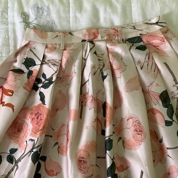 Simple Retro silk floral midi skirt.Pink,white.Sm/med. Vintage,cottage.new.Flare - Picture 4 of 9